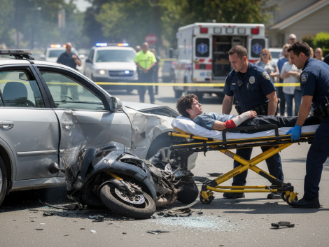 un adolescent de 16 ans hospitalisé avec une fracture après une collision entre une moto et une voiture. retrouvez tous les détails de cet accident.