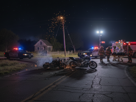 accident grave entre deux motos à saint-paul-de-varax dans l'ain, un pilote gravement blessé évacué en urgence absolue.