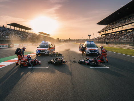 motogp : le grand prix de catalogne marqué par un drame après un nouvel incident impliquant johann zarco, transporté en ambulance pour soins d'urgence.