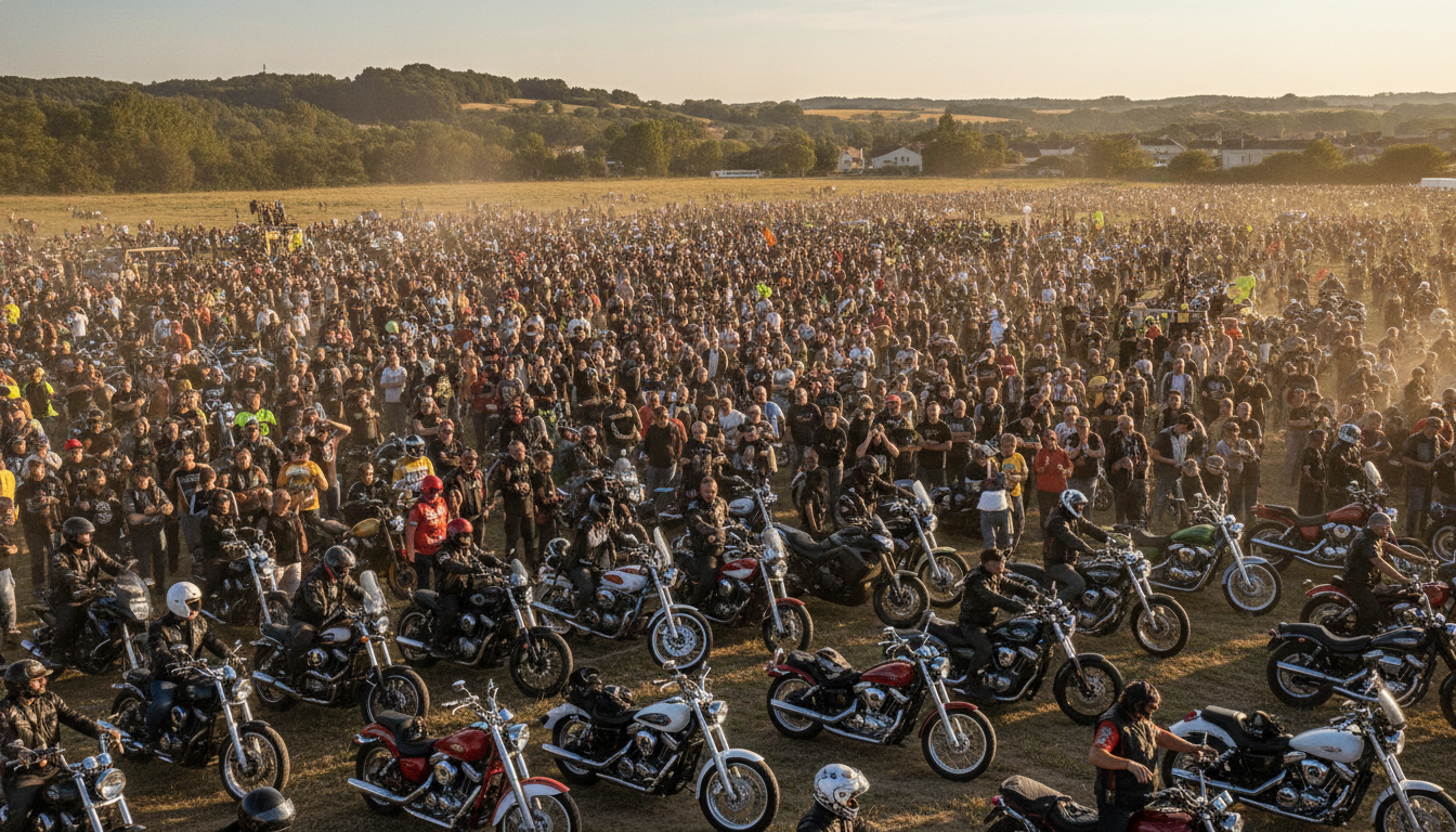 à boé, plus de 3 000 passionnés s’unissent sous le soleil pour vivre l'émotion de 200 motos rugissantes, une célébration unique de la passion motarde.