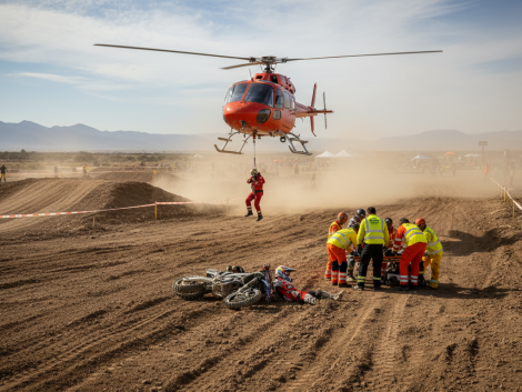 un accident s'est produit lors d'une course de moto-cross dans les côtes-d’armor, nécessitant l'évacuation en urgence par hélicoptère d'un pilote vers saint-brieuc pour des soins médicaux.