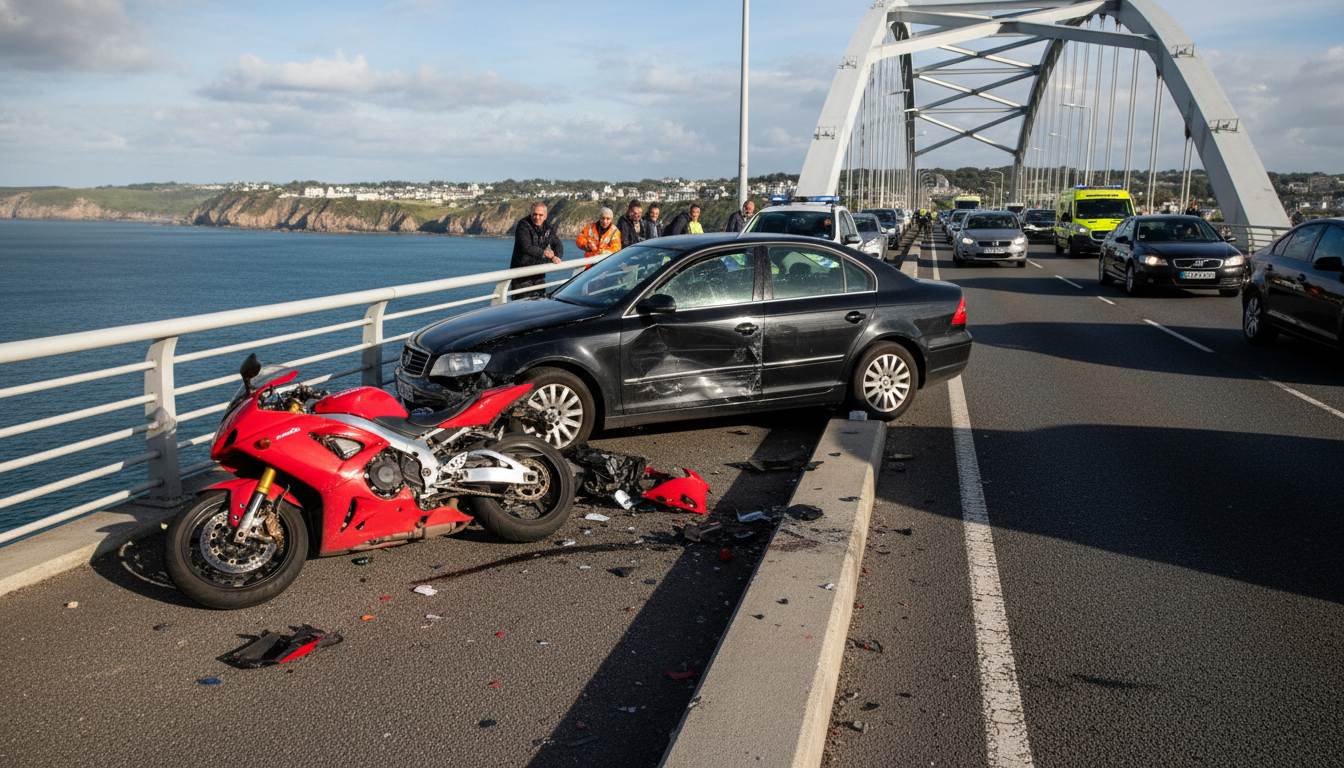 découvrez les détails de la collision entre une moto et une voiture sur le pont de l’iroise à brest, ainsi que les faits clés et les conséquences de cet accident.
