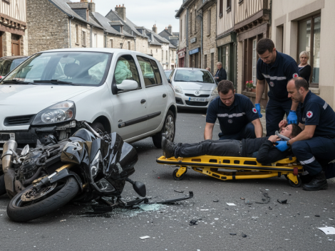 une collision entre une voiture et une moto à flers a conduit à l'évacuation du pilote du deux-roues vers l'hôpital. découvrez les détails de l'accident et son impact.
