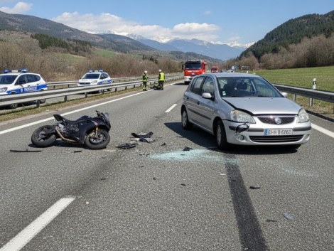 accident entre une voiture et une moto sur l'autoroute a41 en isère, bilan et circulation impactée.