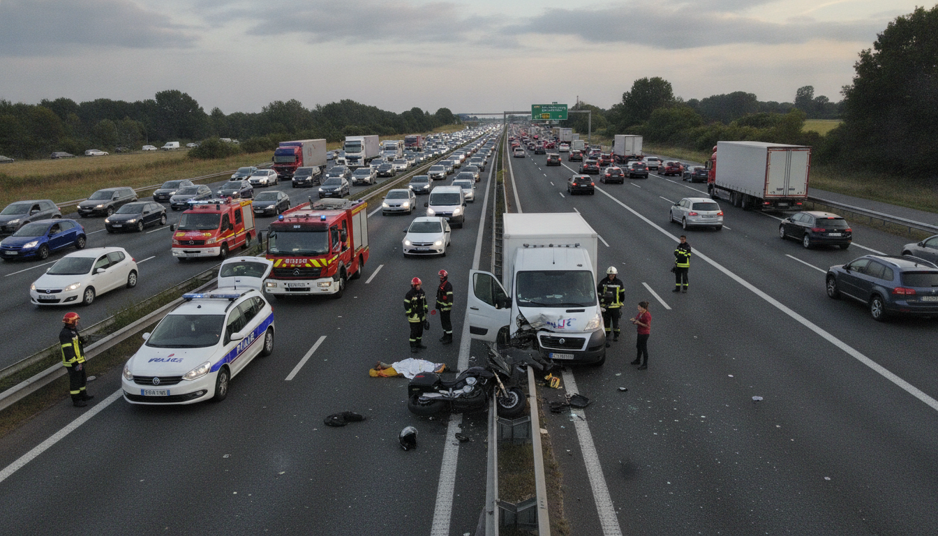 un accident entre une moto et une camionnette sur l'a31 en moselle a légèrement blessé un motard et provoqué des perturbations de la circulation.