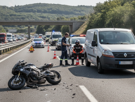 un accident entre une moto et une camionnette sur l’a31 en moselle a légèrement blessé un motard, provoquant des perturbations de circulation.