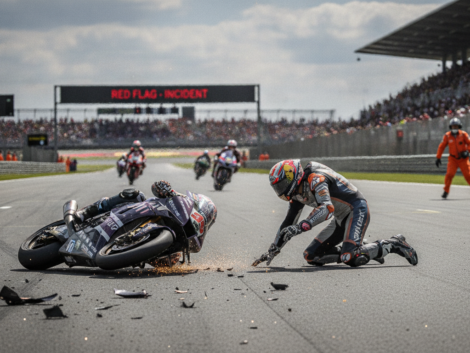 moto3 : découvrez le récit d'un pilote qui, après un choc spectaculaire en course, se relève avec une détermination incroyable pour repartir en piste et poursuivre sa quête de victoire.