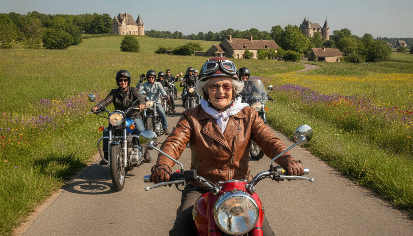 à 92 ans, elle découvre la moto et partage sa passion avec les amateurs qui font vibrer le maine-et-loire.