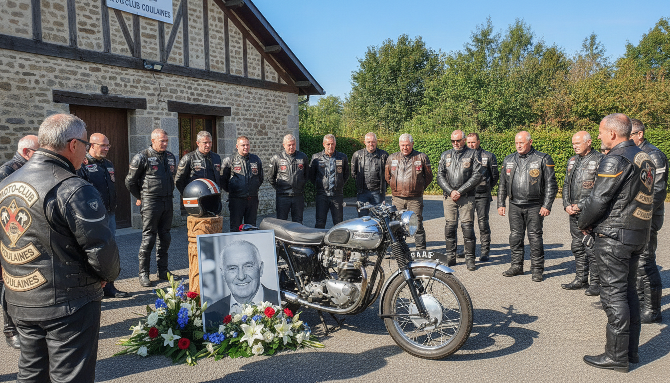 coulaines rend hommage à claude guyard, figure emblématique et pilier incontournable du moto-club, pour son dévouement et sa passion.