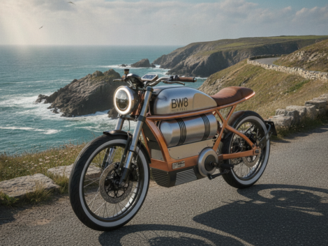 découvrez la bw8 heritage en action sur la magnifique côte de granit rose en moto électrique, pour une expérience unique alliant plaisir, nature et innovation.