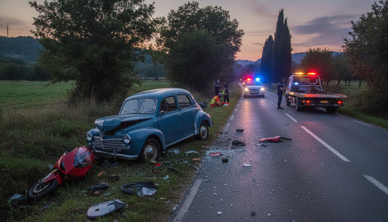 un motard est décédé dans une tragique collision avec une voiture dans les côtes-d’armor. retour sur les circonstances de cet accident violent.