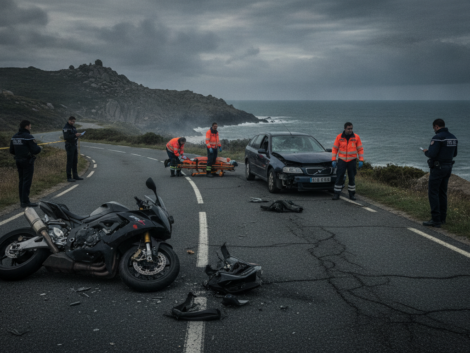 une tragédie dans les côtes-d’armor : un motard perd la vie à la suite d’une collision violente avec une voiture. retour sur les circonstances de cet accident dramatique.