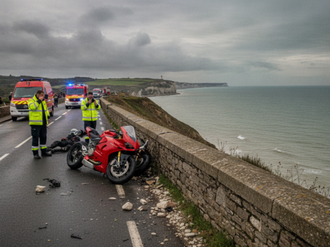accident entre une moto et un muret près de dieppe, faisant deux blessés. découvrez les circonstances et les conséquences de cet incident.