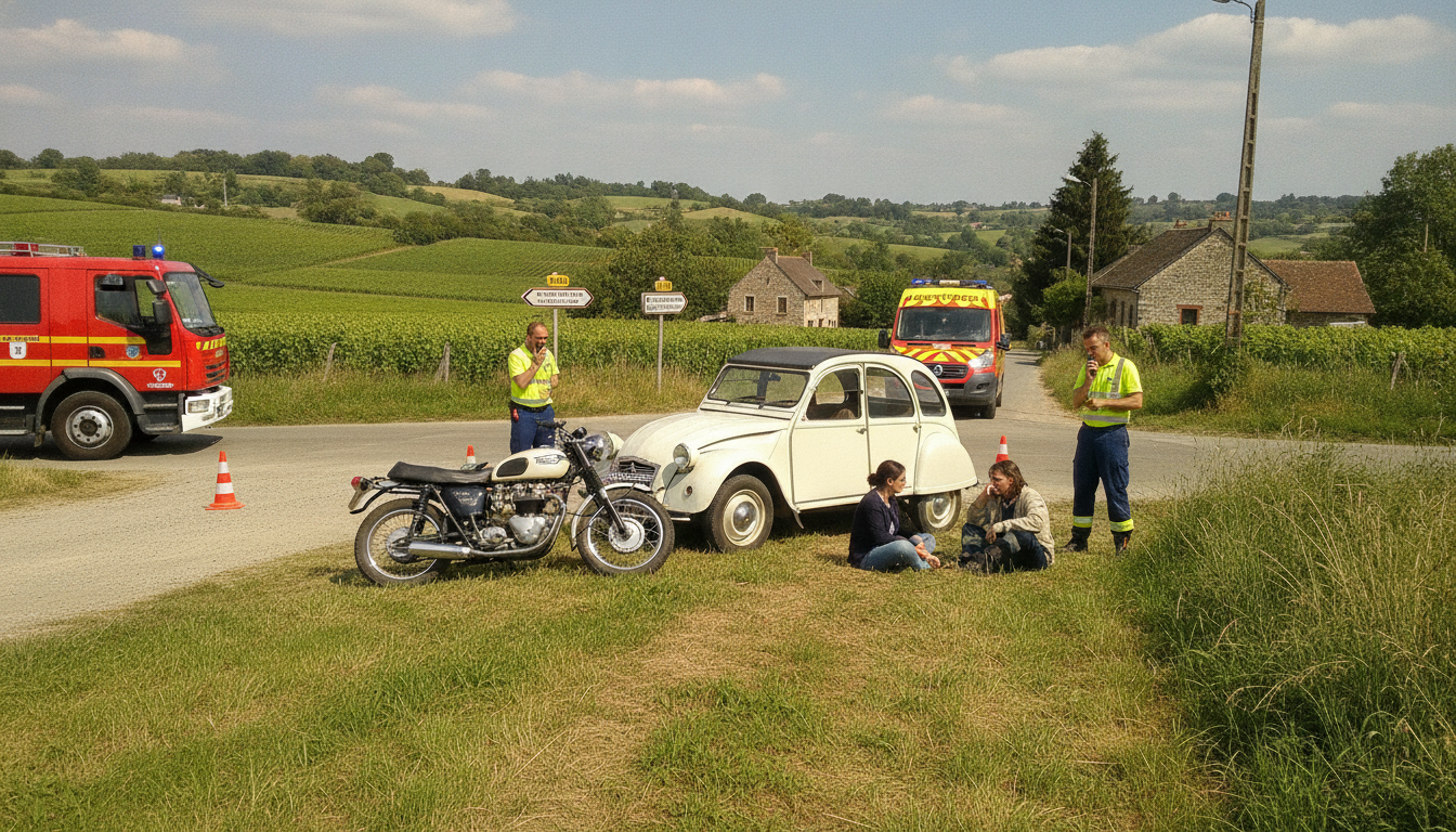 découvrez les détails d'une collision inattendue et apparemment douce entre une moto et une voiture à un croisement du maine-et-loire, avec des conséquences surprenantes à la clé.
