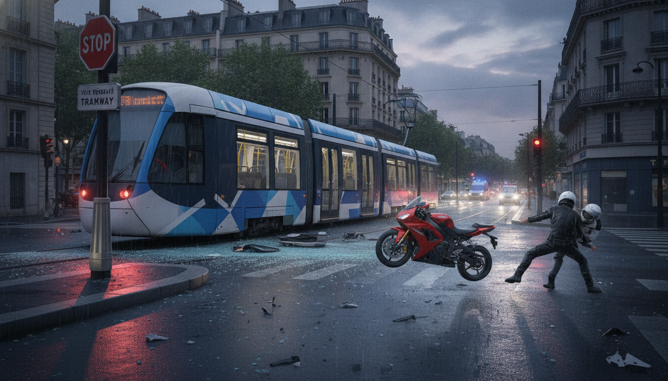 découvrez les détails d'une collision spectaculaire entre un tramway et une moto à un carrefour en essonne, et apprenez ce qu'il est advenu du motard et de son passager.