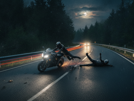 découvrez les circonstances d'une erreur fatale à la chicane où une moto dérape, provoquant la chute du conducteur et de sa passagère. un récit d'accident poignant et ses conséquences.
