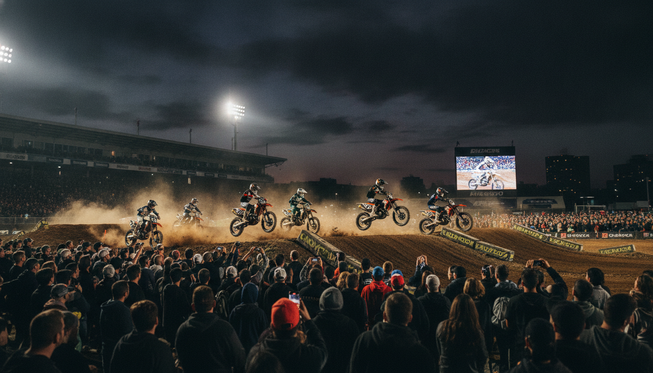 découvrez le spectacle exceptionnel du motocross nocturne à isbergues le samedi 22 août, avec un plateau de pilotes talentueux prêts à enflammer la piste sous les projecteurs.