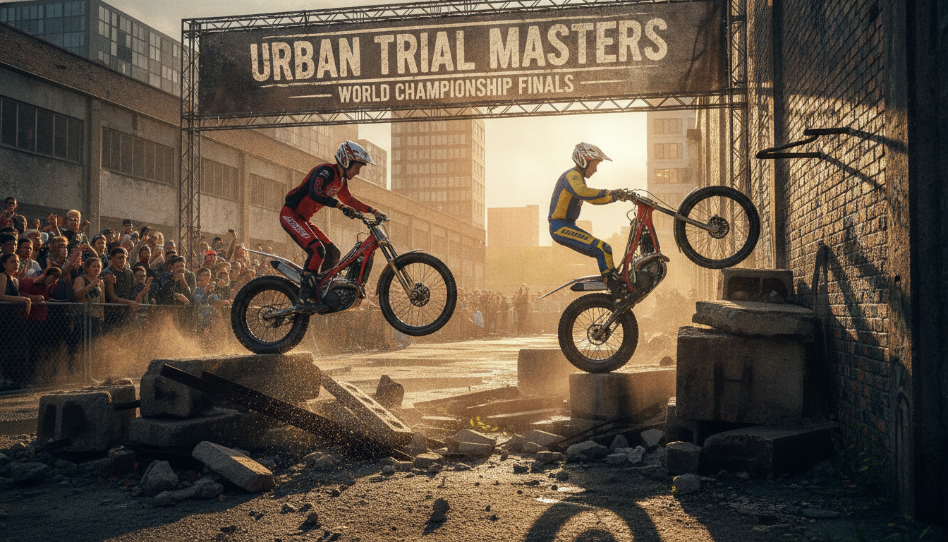 découvrez le duel épique des as du moto trial au cœur du trial urbain, où les légendes mondiales s'affrontent dans une compétition intense et spectaculaire.