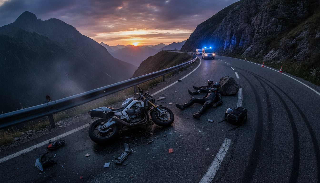 savoie : deux motards gravement blessés suite à une chute violente contre un trottoir. découvrez les circonstances de l'accident et les suites médicales.
