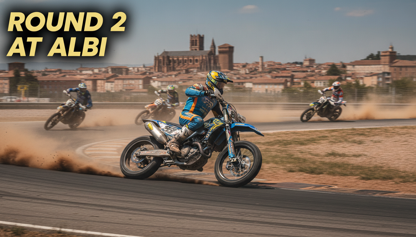 découvrez le supermotard round 2 à albi, une course palpitante où les motos reprennent possession de la piste. revivez l'adrénaline et la passion du deux-roues dans cet événement incontournable.