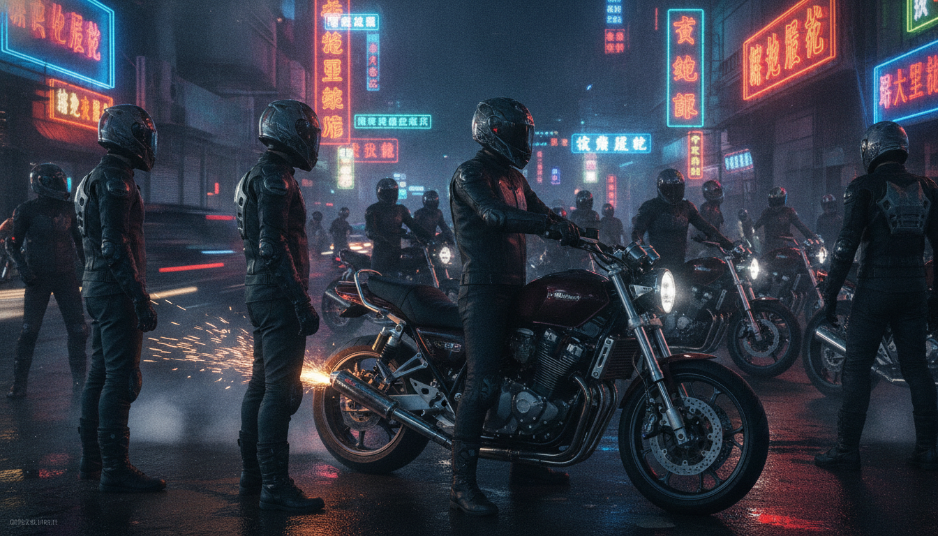 découvrez l'univers vibrant des passionnés de moto et d'adrénaline en chine, entre vidéos, cuir et lumières au néon, au cœur de la mecque dédiée à cette culture unique.
