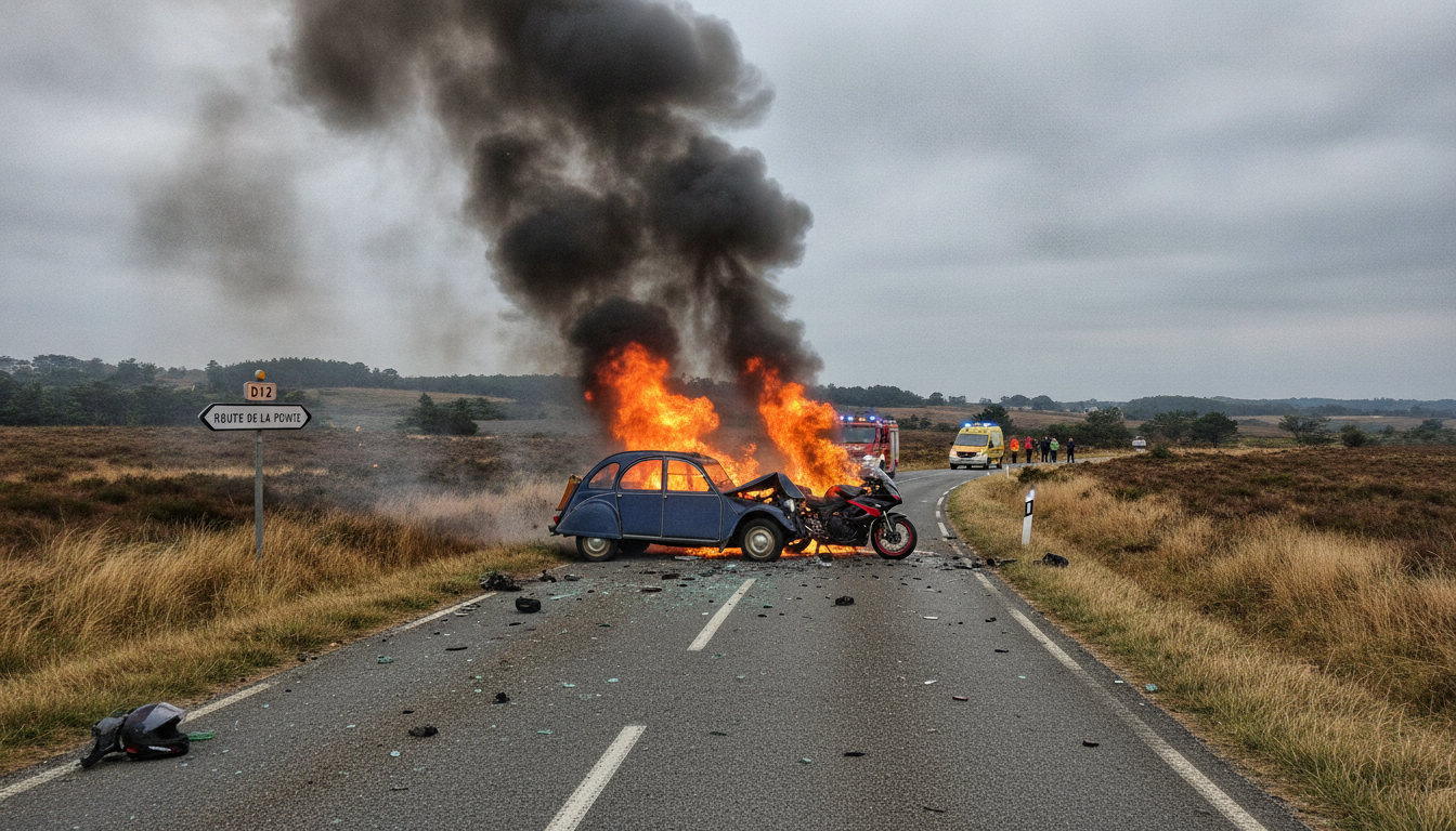 un accident entre une moto et une voiture dans le nord de l’ille-et-vilaine a provoqué un incendie. découvrez les détails de cet événement dramatique.