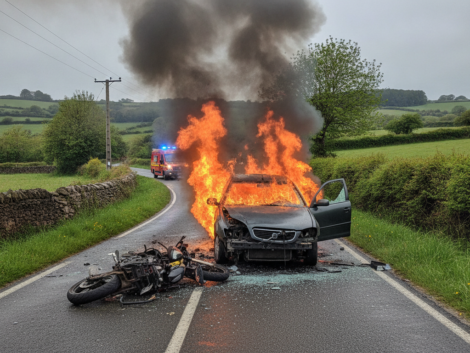 un accident entre une moto et une voiture dans le nord de l’ille-et-vilaine a provoqué un incendie. découvrez les détails de cet événement dramatique et les conséquences pour les victimes.