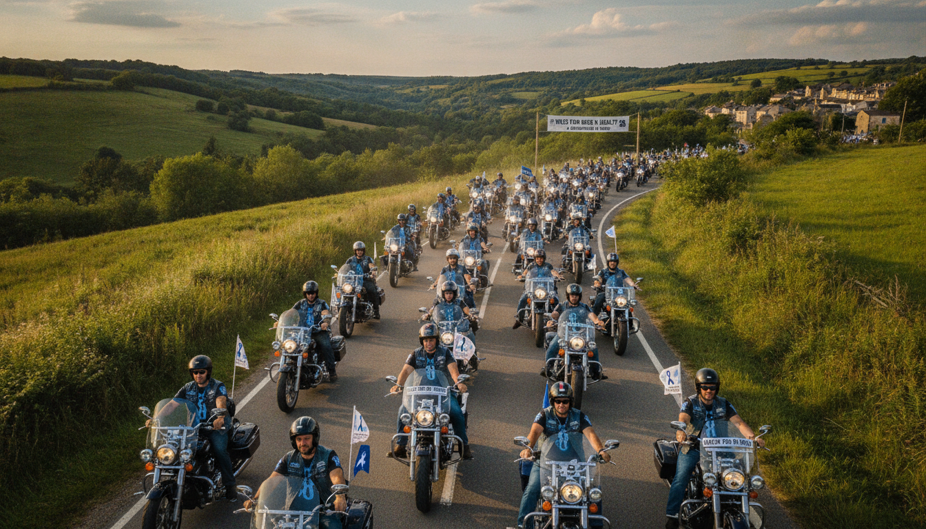 participez à une balade à moto solidaire en maine-et-loire pour soutenir la lutte contre le cancer masculin. une initiative conviviale et engagée pour sensibiliser et recueillir des fonds.