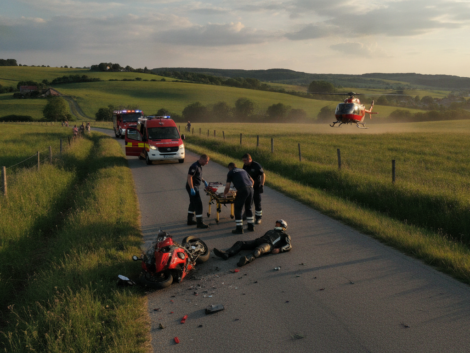 à grozon, après un grave accident de moto, il parvient à contacter ses parents pour alerter rapidement les secours et recevoir de l'aide.