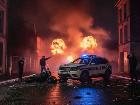 à saint-pierre-des-corps, une collision entre une moto et la police a déclenché une nuit agitée marquée par des tirs de mortiers, faisant huit blessés. découvrez les détails de cet incident.