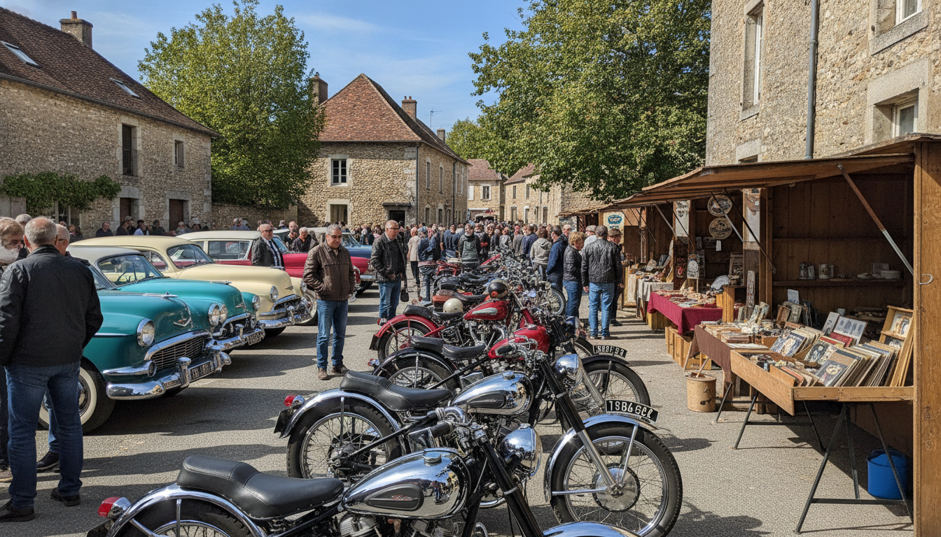 découvrez le grand rendez-vous en seine-et-marne dédié aux passionnés de motos vintage, voitures américaines et brocante, une occasion unique pour les amateurs d'objets anciens et de véhicules d'exception.