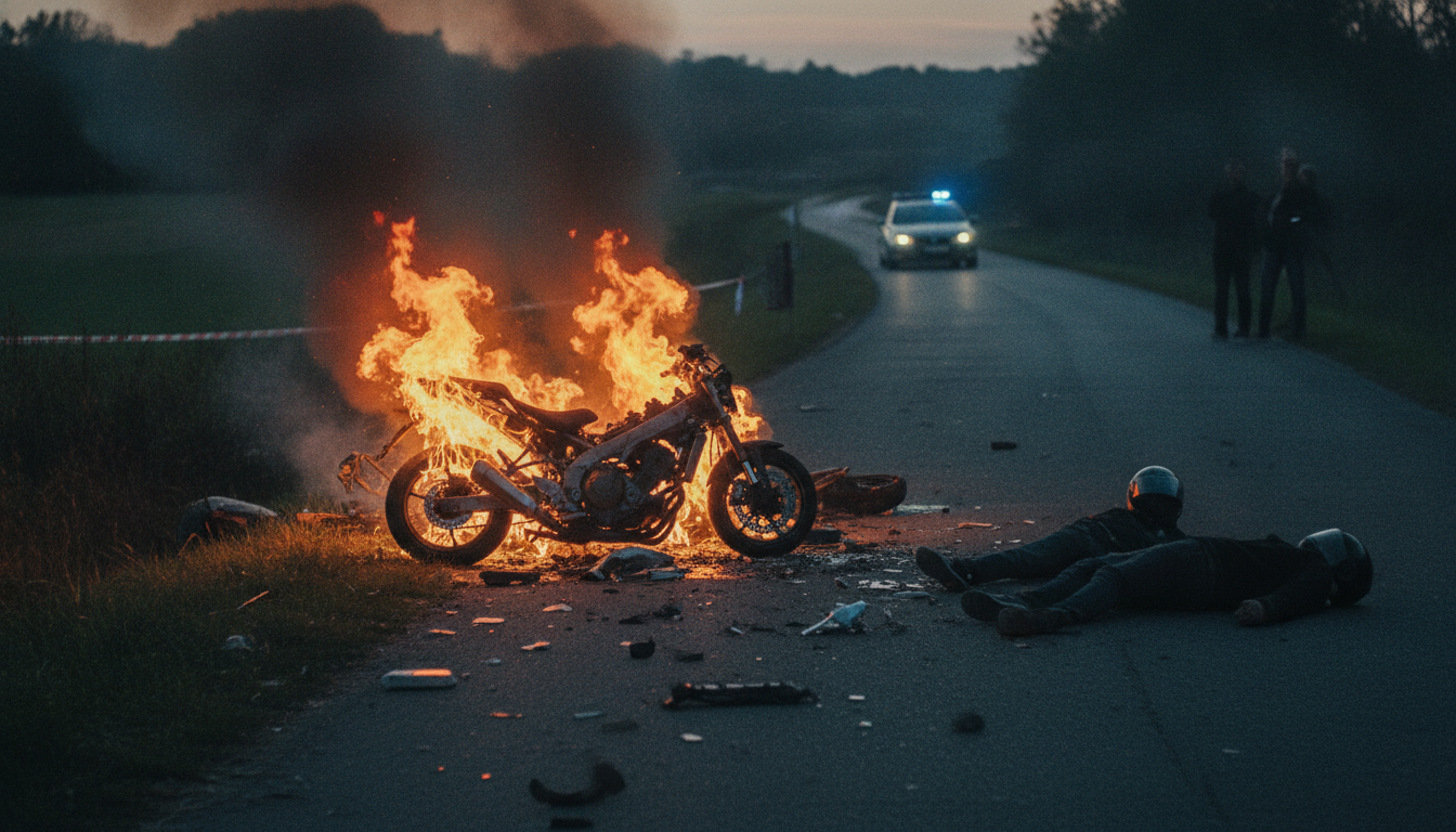 tragique accident près de lyon : deux jeunes décèdent dans un violent choc suivi de l'incendie de leur moto, suscitant une grande émotion.